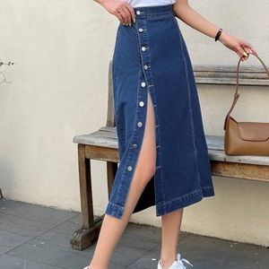 High Waisted Denim Skirt